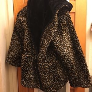 Reversible faux fur coat XL